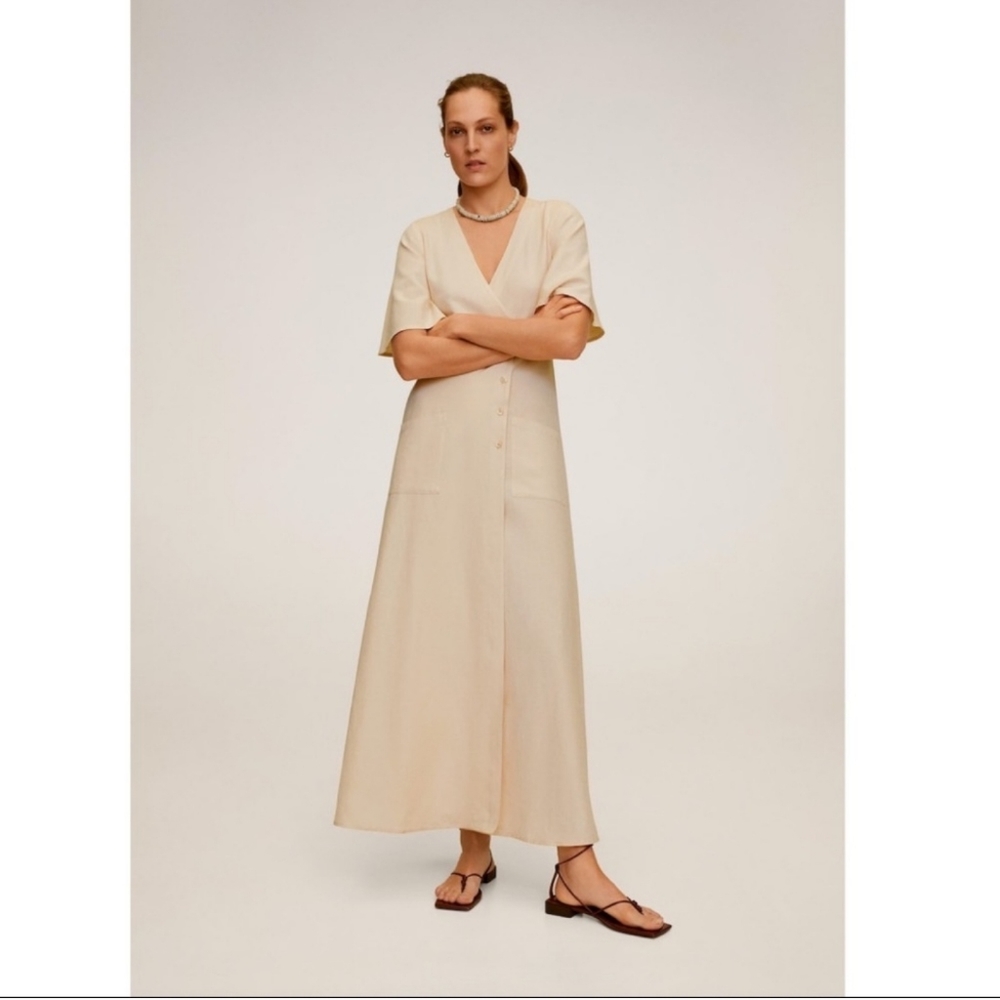 NWT MANGO Buttoned wrap dress